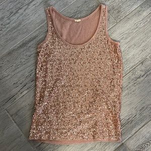 JCrew distressed sequin tank XS